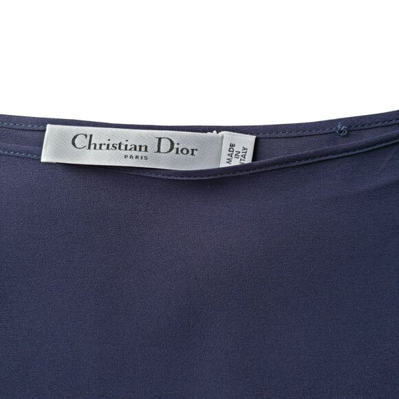 Christian Dior Silk Navy Blue Red Mini Heart Print Midi Skirt Pop Heart AW 2021 - Picture 4 of 16